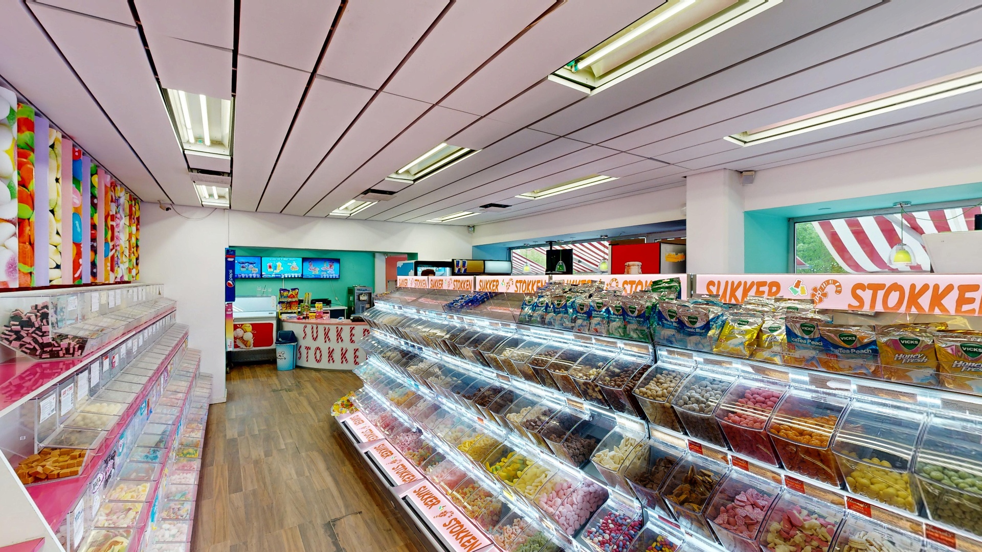 Slikhylder og kasseområde hos Sukkerstokken Randers